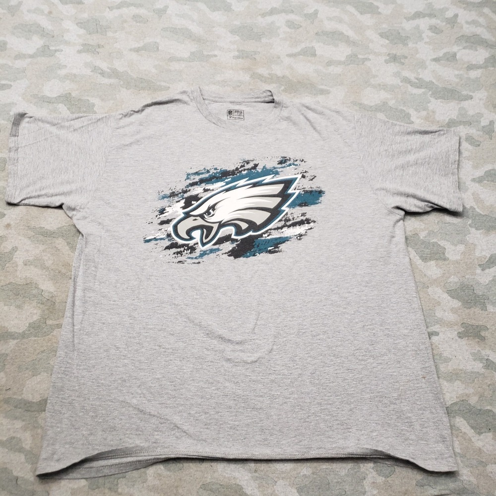 Philadelphia Eagles Shirt Mens 2XL Gray Fanatics‎ NFL Short Sleeve Football